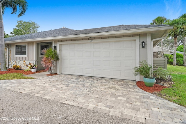 view of front of house with a garage