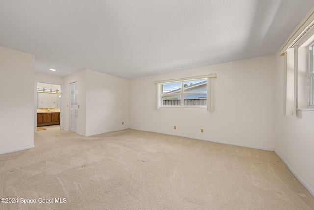 spare room featuring light carpet