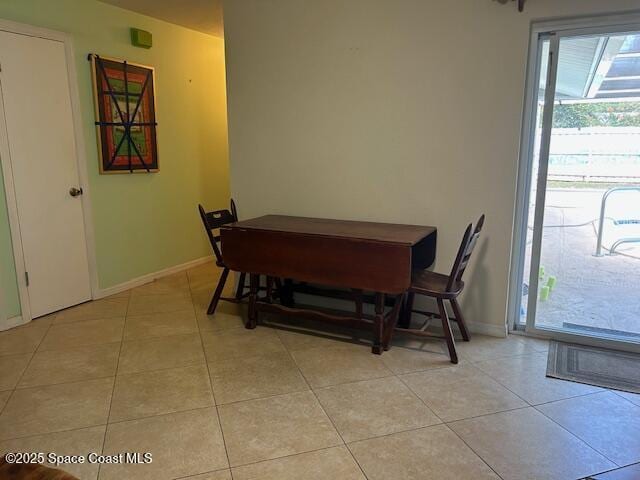 view of tiled dining area