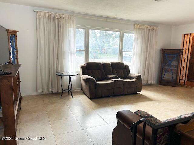 view of tiled living room