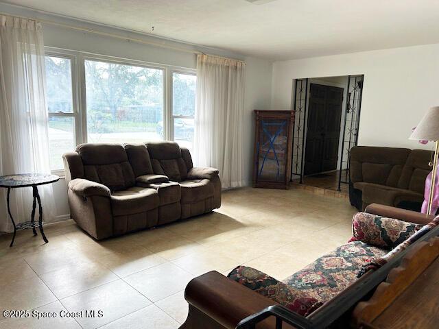 view of tiled living room