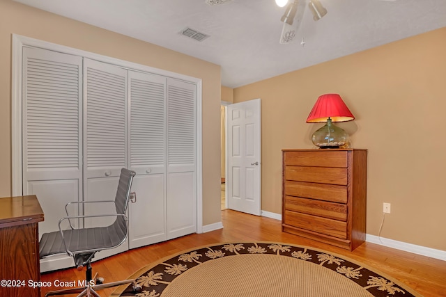 office featuring hardwood / wood-style floors