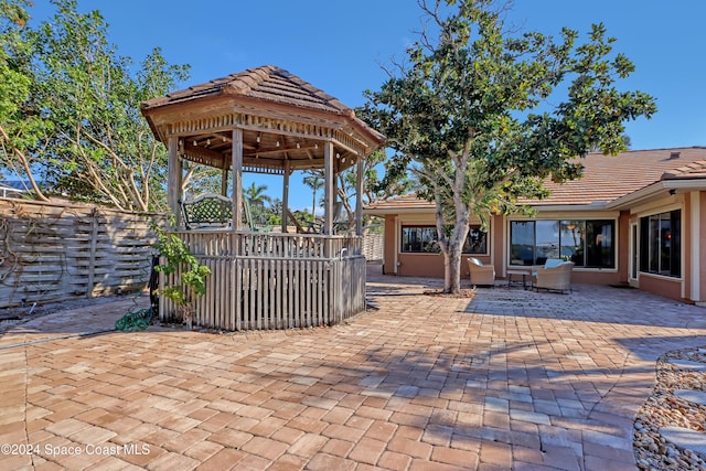 view of patio / terrace with a gazebo