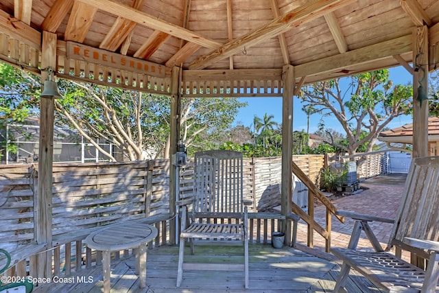 deck with a gazebo