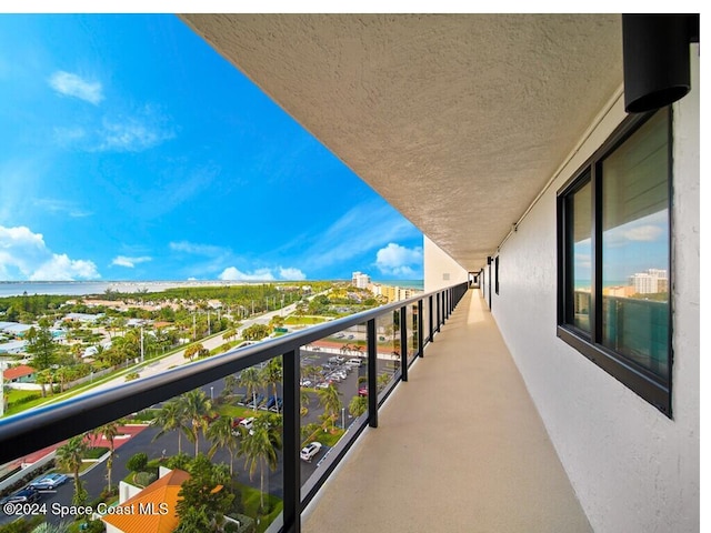 balcony with a water view