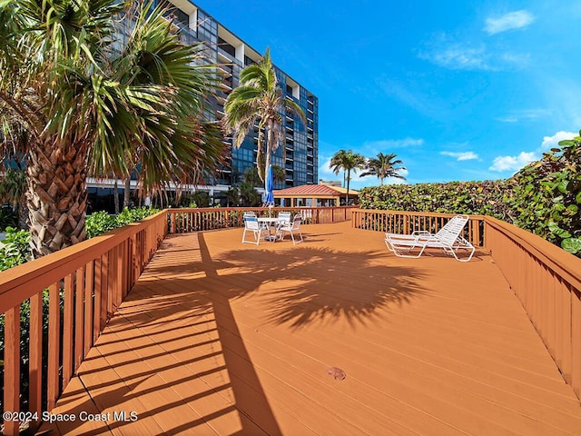 view of wooden deck