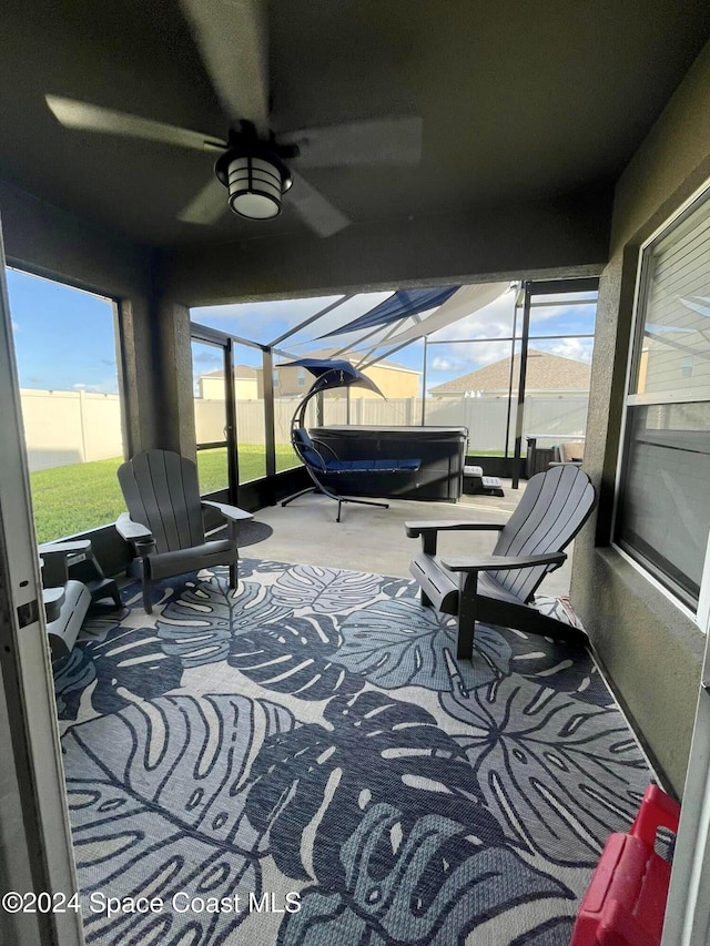 sunroom featuring a wealth of natural light