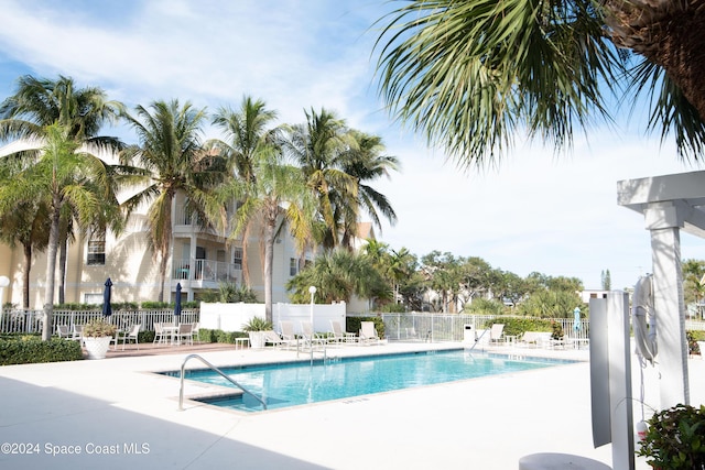 view of pool featuring a patio area