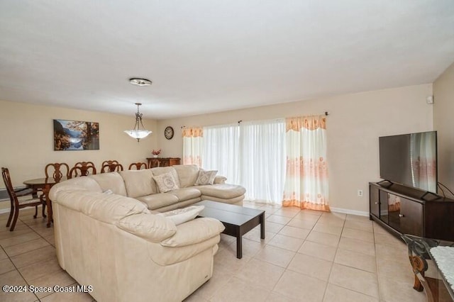 view of tiled living room