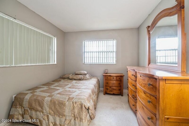 carpeted bedroom with multiple windows