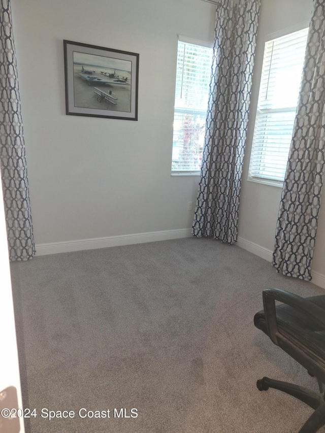 carpeted empty room featuring plenty of natural light