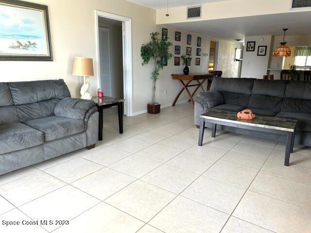 view of tiled living room