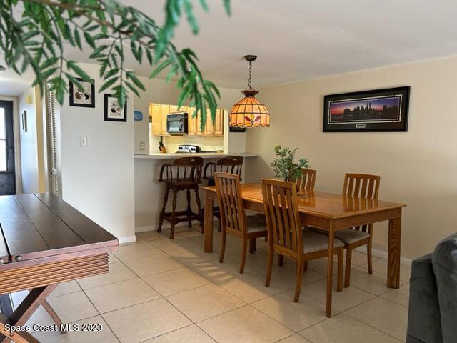 view of tiled dining area