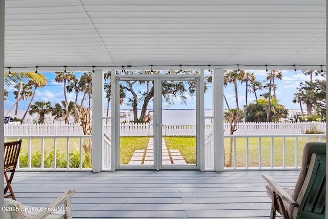 view of unfurnished sunroom