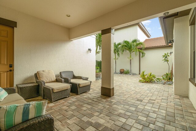 view of patio featuring outdoor lounge area