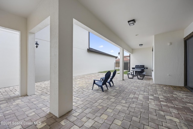 view of patio featuring area for grilling