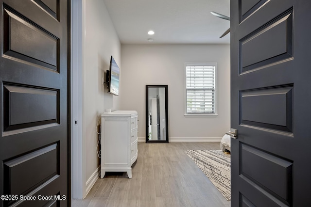 entryway with light hardwood / wood-style floors