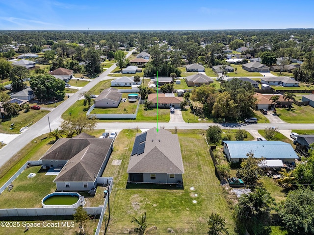 aerial view featuring a residential view