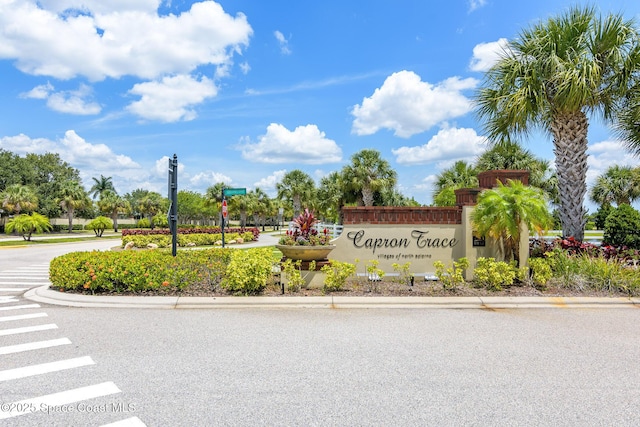 view of community sign