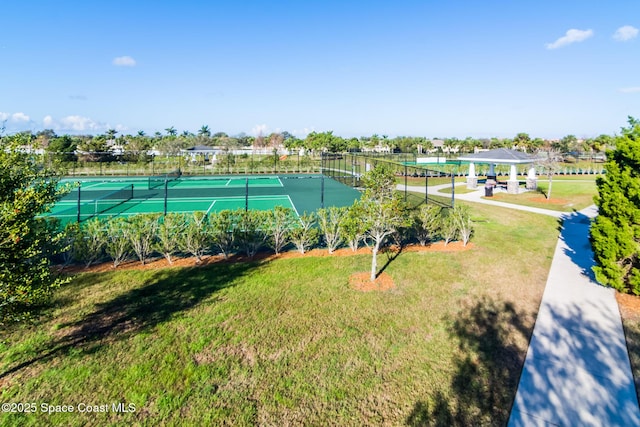 property view of water featuring a gazebo