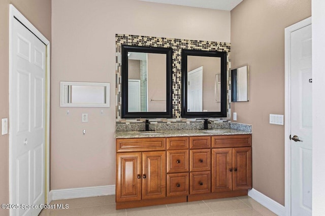 bathroom featuring vanity and tile patterned floors