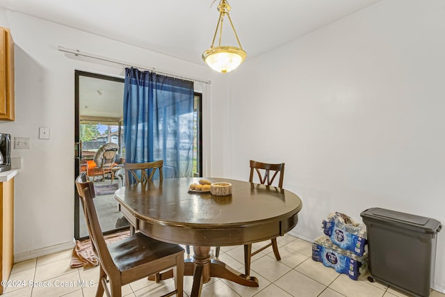 view of tiled dining area