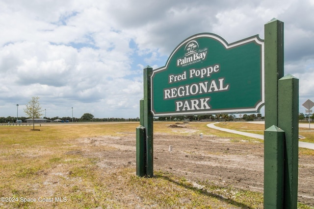 view of community sign