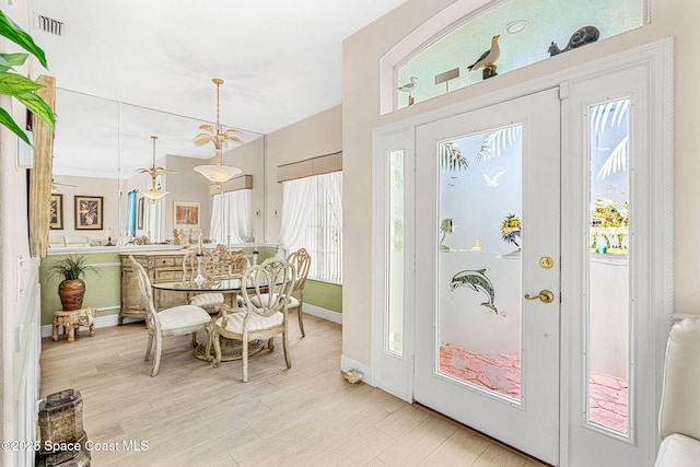 entryway featuring light hardwood / wood-style flooring