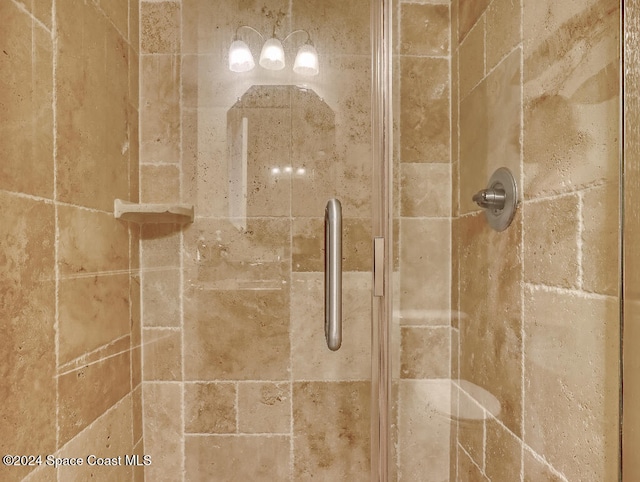 interior details with tiled shower