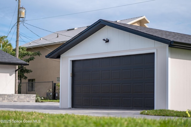 view of garage