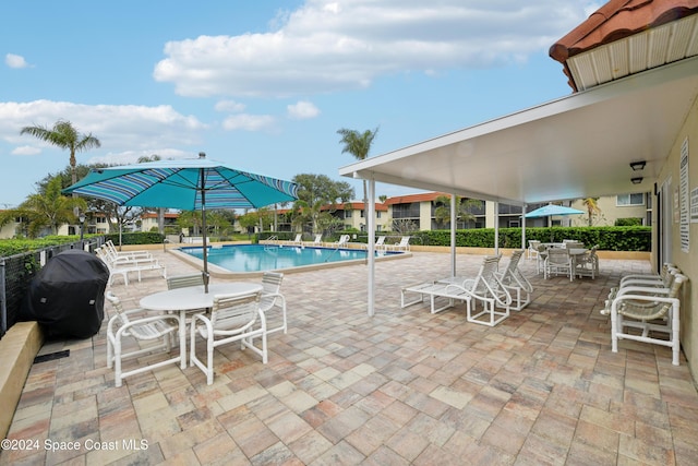 view of pool with a patio area