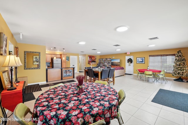 view of tiled dining room