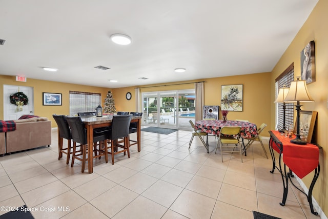 view of tiled dining space