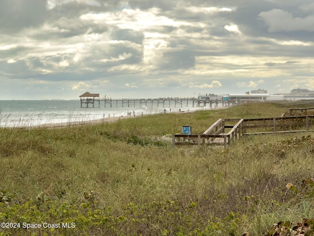 exterior space with a view of the beach