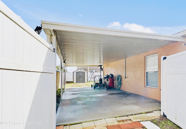 exterior space with a carport