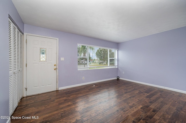 entryway featuring dark hardwood / wood-style floors