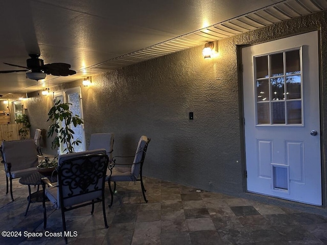 view of patio / terrace with ceiling fan