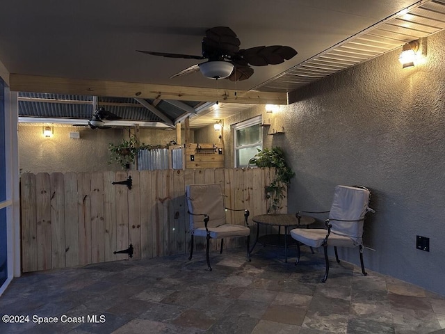 view of patio with ceiling fan