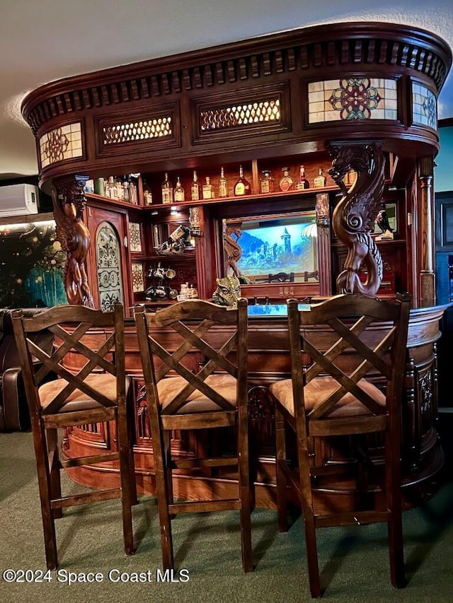 bar featuring carpet floors