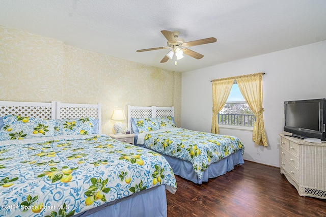 601 Shorewood Dr Unit 402, Cape Canaveral, FL 32920 - bedroom with wood finished floors and ceiling fan