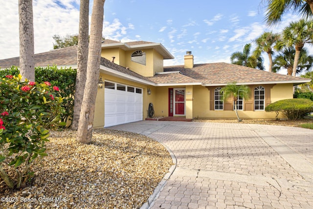 view of front facade with a garage