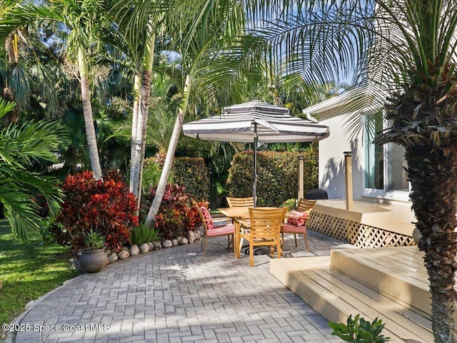 view of patio / terrace with a wooden deck