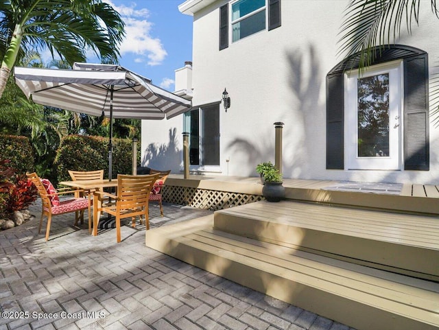 view of patio featuring a deck