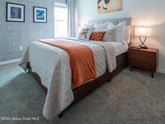 bedroom with carpet floors