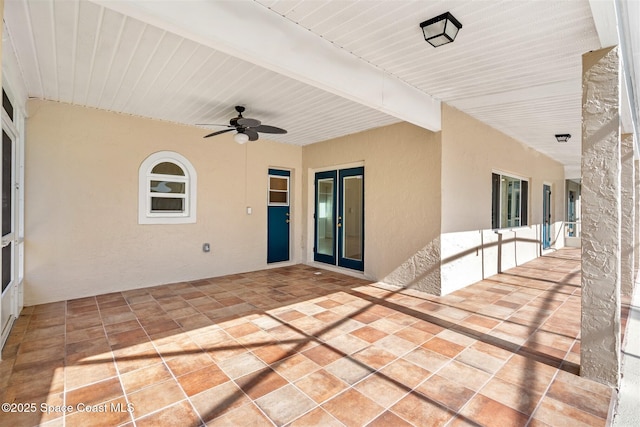 view of patio / terrace featuring ceiling fan