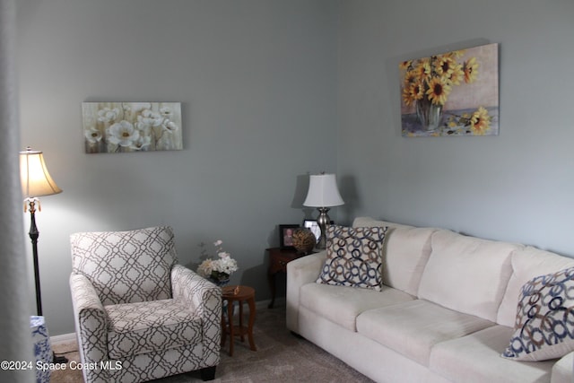 living room with carpet