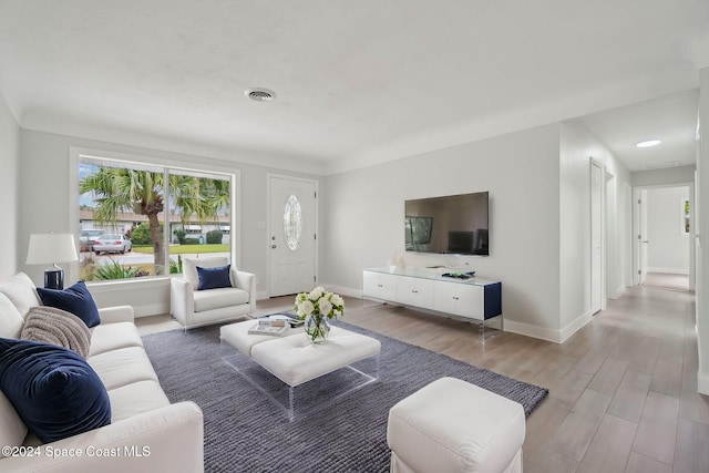 living room featuring hardwood / wood-style flooring