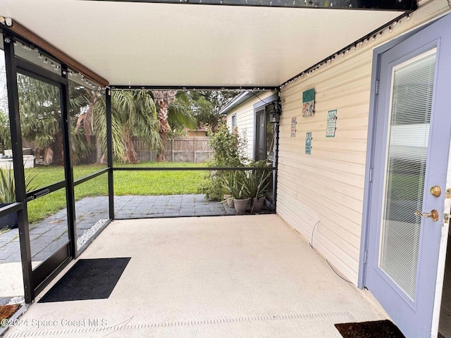 view of unfurnished sunroom