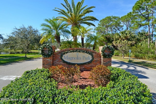 view of community sign