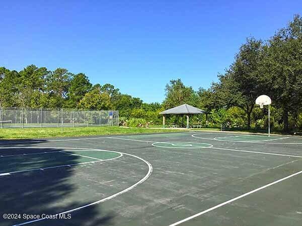 view of basketball court with a gazebo